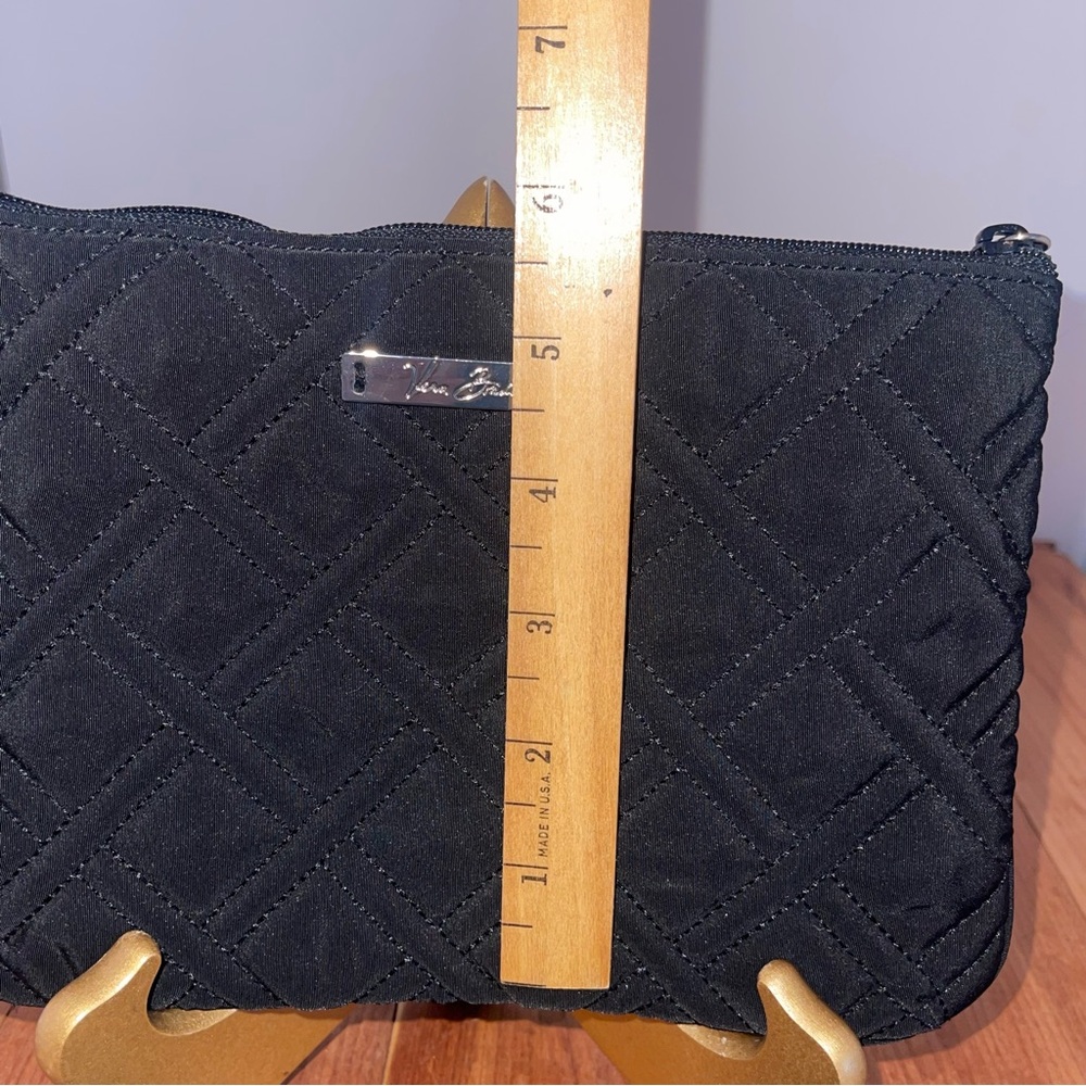 Two Piece Vera Bradley Black Quilted Pouches Cosmetic Money Wristlet Bags - Picture 4 of 7